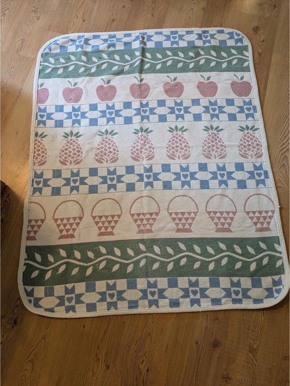 Vintage reversible throw blanket